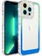 iPhone 13 Pro Max - Uyumlu Simli ve Renk Geçiş Tasarımlı Lens Korumalı Appfube Park Kapak-Yeşil-Mavi 1
