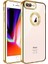 iPhone 8 Plus - Uyumlu Kamera Korumalı Logo Gösteren Appfube Omega Kapak-Gold 5