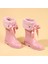 Campera Charol Velvet Kız Çocuk Su Geçirmez Yağmur Kar Çizmesi W10275 Siyah Pembe 3