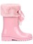 Campera Charol Velvet Kız Çocuk Su Geçirmez Yağmur Kar Çizmesi W10275 Siyah Pembe 4