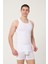 Erkek Pamuklu Süprem Penye Slim Fit Halter Yaka Sporcu Likralı Atlet 6'lı - 1003 3
