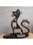 Dekoratif Kedi Figürlü Takı Küpe Standı Lazer Kesim Ahşap Mdf Takıstandı 1