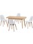 Eames Sandalye Avanos Ahşap Mdf Açılır Mutfak Masası Takımı - 70X120+30 cm 2
