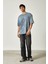 Oversize Yıkamalı Kısa Kol Erkek T-Shirt L - Gri 1
