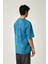 Oversize Yıkamalı Kısa Kol Erkek T-Shirt Xxl - Mavi 5