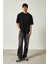 Yıkamalı Oversize Baskılı Kısa Kol Erkek T-Shirt L - Siyah 2