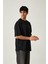 Yıkamalı Oversize Baskılı Kısa Kol Erkek T-Shirt L - Siyah 5