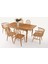 Elegant Ada Ağaç Açılır Yemek Masa 6 Sandalye Takımı 1