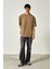 Oversize Yıkamalı Kısa Kol Erkek T-Shirt L - Bej 1