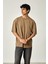 Oversize Yıkamalı Kısa Kol Erkek T-Shirt L - Bej 4