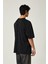Yıkamalı Oversize Baskılı Kısa Kol Erkek T-Shirt M - Siyah 5