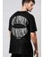 Erkek Siyah Dont Announce Kabaran Baskı Bisiklet Yaka Oversize Salas T-Shirt 1