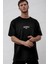 Erkek Siyah Dont Announce Kabaran Baskı Bisiklet Yaka Oversize Salas T-Shirt 2