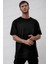 Erkek The Moon Siyah Bisiklet Yaka Oversize Salas T-Shirt 2
