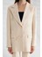 Desenli Taşlı Astarlı Blazer Oversize Kadın Ceket 1