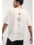 Erkek The Moon Beyaz Bisiklet Yaka Oversize Salas T-Shirt 1