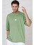 Erkek Free Life Açık Yeşil Bisiklet Yaka Oversize Salas T-Shirt 1