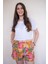 Desenli Bohem Kadın Şort Hardal 3