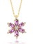 Gümüş Gold Mor Lotus Çiçeği Kadın Kolye 1