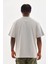 Unisex Baskılı Oversize T-Shirt - Gri 2