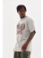 Unisex Baskılı Oversize T-Shirt - Gri 4