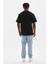 Unisex Baskılı Oversize T-Shirt - Siyah 2