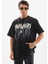 Unisex Oversize Kolye Dahil T-Shirt - Siyah 1
