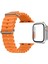 Apple Watch 45MM Uyumlu Ocean Silikon Kordon Kayış + Ekran Kasa Koruyuculu Kılıf - FC007 1