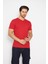 T-Shirt V Yaka Kısakol Pamuk Cepli Kırmızı 3