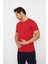T-Shirt V Yaka Kısakol Pamuk Cepli Kırmızı 5