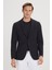 ALTINYILDIZ CLASSICS Erkek Siyah Slim Fit Dar Kesim Mono Yaka Casual Blazer Ceket 1