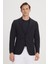 ALTINYILDIZ CLASSICS Erkek Siyah Slim Fit Dar Kesim Mono Yaka Casual Blazer Ceket 4