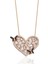 925 Ayar Rose Kaplamalı Beyaz Kalpli Siyah Kelebekli Gümüş Kolye 1