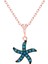 925 Ayar Rose Kaplamalı Turkuaz Taşlı Deniz Yıldızı Gümüş Kolye 1