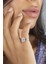 Swarovski Zirconia Baget Taşlı Rodyum Renk 925 Ayar Gümüş Yüzük 1