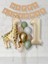 Krem 1 Yaş Rakam Balon Soft Kahve Renkler Zürafa Set Kraft Happy Birthday Banner Parti Seti 1