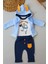 Zenwave Rabbit Şhow Nakışlı Kapşonlu Ceket Uzun Kollu Sweat Erkek Bebek 3lü Takım 1