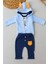 Zenwave Rabbit Şhow Nakışlı Kapşonlu Ceket Uzun Kollu Sweat Erkek Bebek 3lü Takım 2