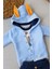 Zenwave Rabbit Şhow Nakışlı Kapşonlu Ceket Uzun Kollu Sweat Erkek Bebek 3lü Takım 3