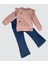 Zenwave Kot Pantolonlu Flamingo Desenli Penye Sweat Uzun Kollu 2li Kız Çocuk Takımı 1