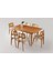 Soho Zion Ağaç Açılır Yemek Masa 6 Sandalye Takımı 80X120 1