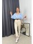Taş Rengi Kemerli Gabardin Skinny Pantolon 1