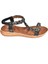 S258014809 Siyah Alçak Tabanlı Kadın Sandalet 5