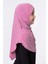 Pembe Pratik Hazır Geçmeli Çocuk Tesettür Bone Sandy Kumaş Kendinden Boneli 78_04 3