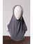 Antrasit Pratik Hazır Geçmeli Genç Tesettür Bone Sandy Kumaş Düz Hijab 2312_25 1