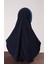 Lacivert Pratik Hazır Geçmeli Genç Tesettür Bone Sandy Kumaş Düz Hijab 2312_02 2