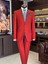 Italyan Stil Slim Fit Ceket Pantolon Takım Elbise Kırmızı T11350 1