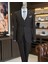 Italyan Stil Slim Fit Ceket Yelek Pantolon Takım Elbise Kahverengi T11479 3