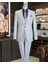 Italyan Stil Slim Fit Ceket Yelek Pantolon Takım Elbise Gri T11484 1