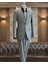 İtalyan stil slim fit erkek ceket yelek pantolon takım elbise Gri T10785 1